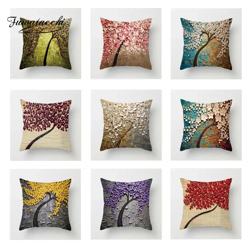 Fuwatacchi цветочный на стене наволочка для подушки милый мягкий чехол декоративная