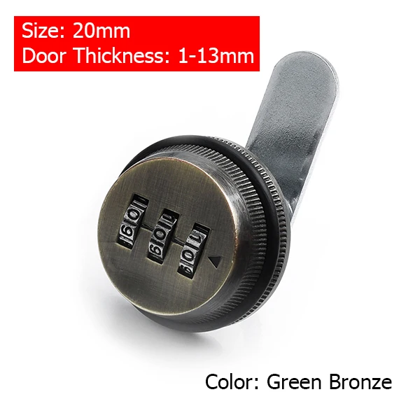 Green Bronze 20mm KAK кодовый замок с паролем для почтового ящика, черный, серебристый, цинковый сплав, безопасность, домашний замок для шкафа, дверной замок, фурнитура - Цвет: Green Bronze 20mm