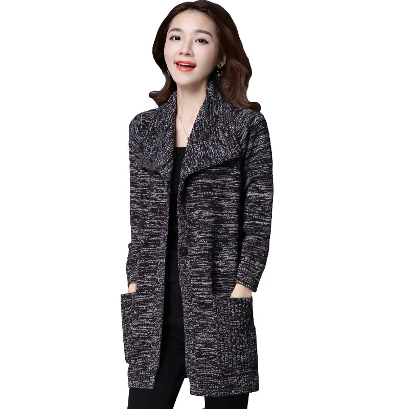 Осень-зима пончо кардиган пальто Для женщин карманов длинный свитер джемпер