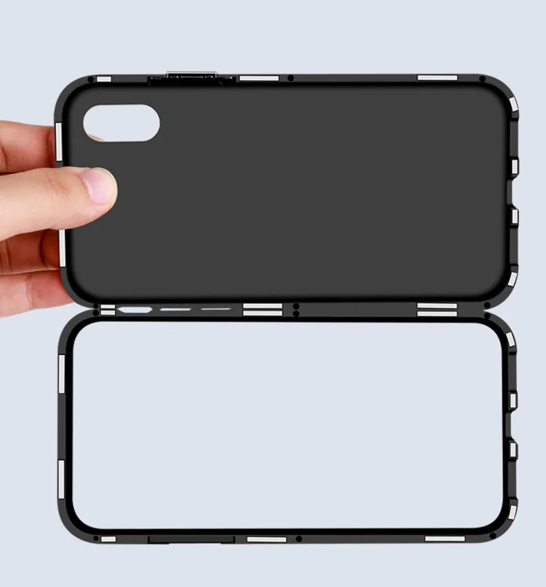 Роскошный Магнитный поглощающий чехол для телефона iPhone X 8 7 6 Plus металлический