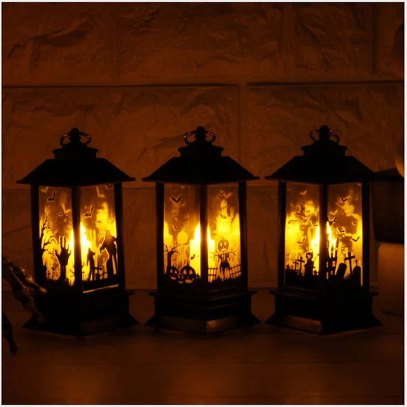 

LED lantern Halloween lamp Hanging candlelight Light for home Vintage Retro holiday festival Xmas Decoration indoor outdoor lamp