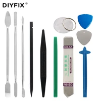 diyfix 11pcs mobile phone repair tools kit metal spudger set nylon opener for iphone tablet computer pry opening tools