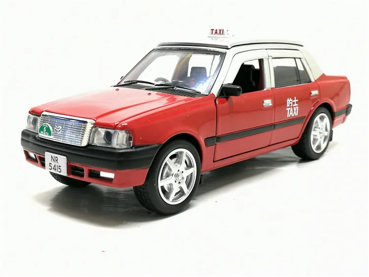 1/32 Toyota Crown HongKong такси литая машина модель такси игрушки со звуковым освещением оттяните назад для детей подарки игрушки