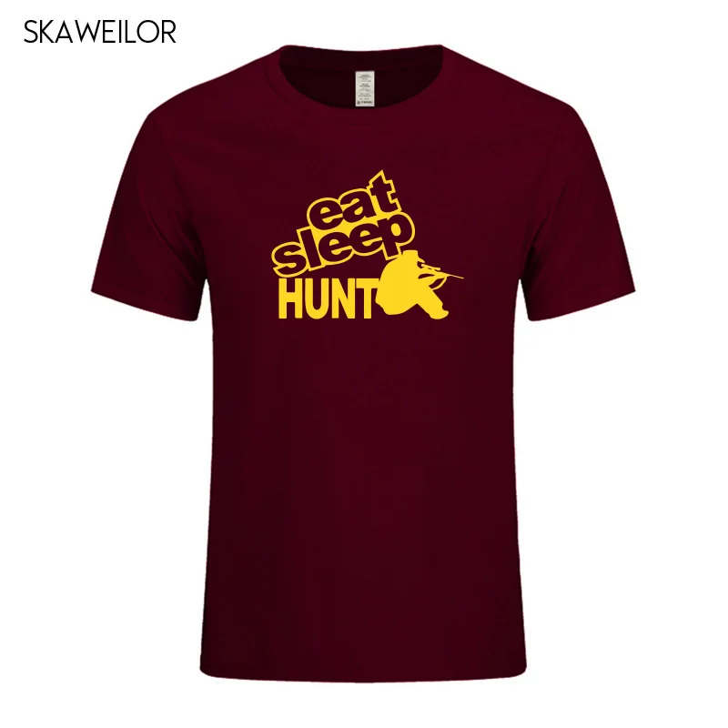 Новая летняя Стильная мужская футболка с принтом Eat Sleep Hunt мужские повседневные