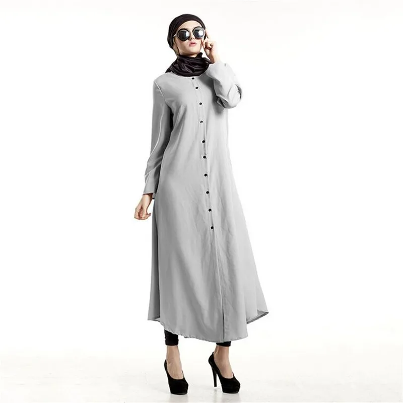 Длинное платье-рубашка в арабском стиле мусульманские турецкие костюмы-макси 2