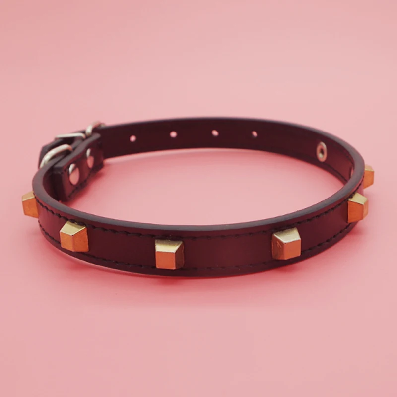 Handsome Punk Studded Dog Collar for Small Dogs Puppy Mascotas Cats Adjustable Necklace Leather Pet Belt Accessories | Дом и сад