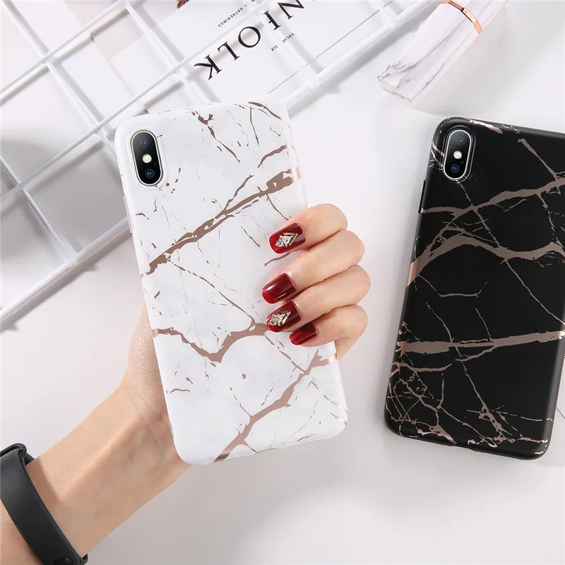 Lovebay мраморный чехол для iPhone 6 S Plus X XS Max XR 7 8 телефон Coque IMD Силиконовые чехлы Капа