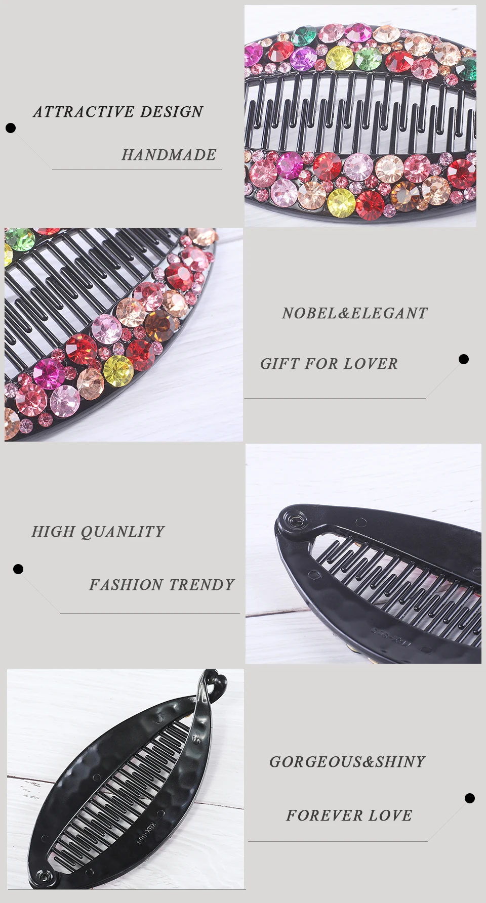 Vintage Magic Combs for Women Beads Elasticity Double Hair Comb Clip Stretchy Rhinestone Clips Fashion Fashion