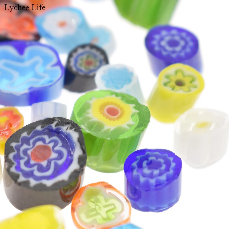 

Lychee Life 28g/Bag Mixed Beautiful Colorful Flower Fusing Glasses Microware Kiln Accessories DIY Craft Decoration