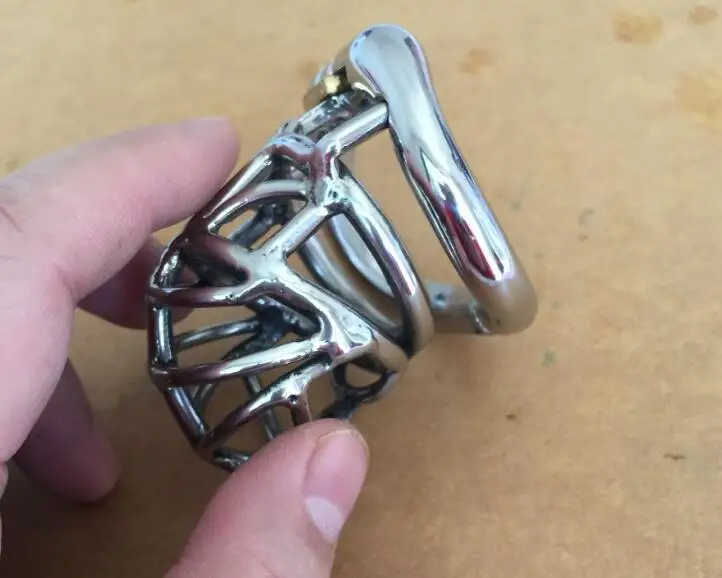 Новый кривой стопорное кольцо дизайн мужской Малый Нержавеющая сталь клетка