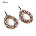 Женские Висячие серьги ручной работы INKDEW, Разноцветные серьги в стиле бохо, винтажные длинные серьги в серьги с бисером из кристаллов