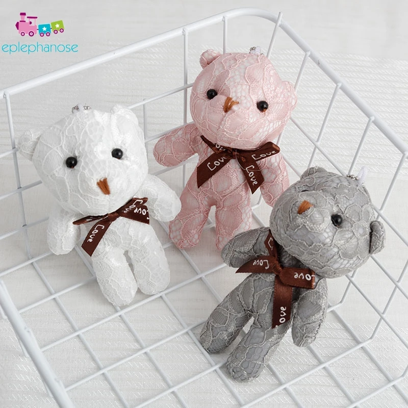 Мягкие животные медведь кружево плюш Kawaii брелок игрушки мягкая игрушка кулон