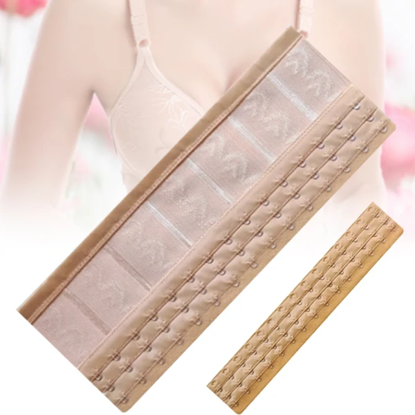 

Women Corset Extender 3 Rows 15 Hooks Stainless Steel Buckle Lengthen Clasp for Underwear AIC88