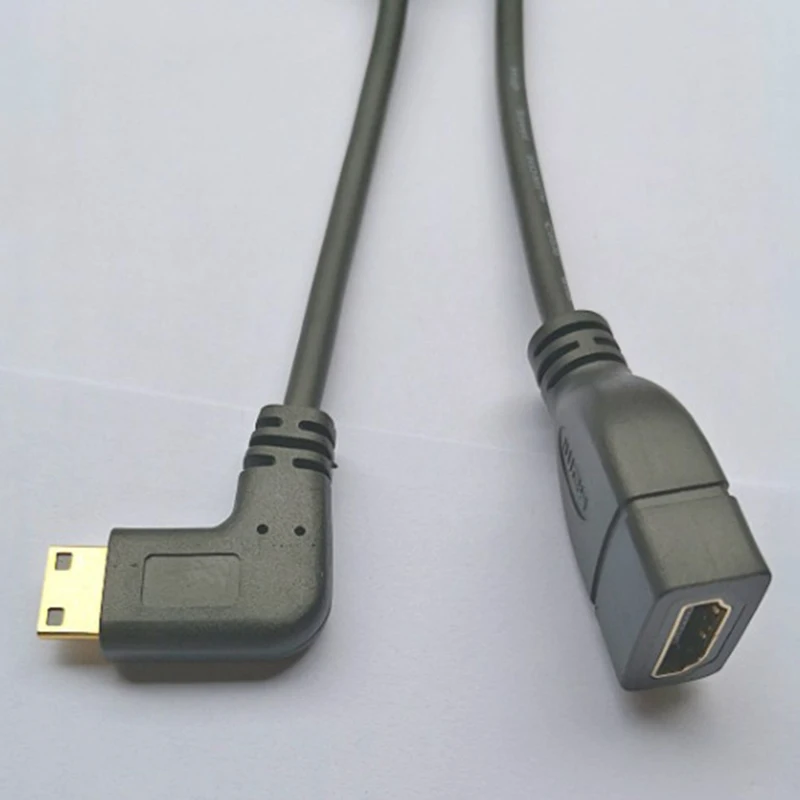 Вверх вниз вправо влево угловой мини HDMI к HDMI мужчин и женщин кабель 10 см для ноутбука ПК HDTV Тип C Hdmi мини HDMI угол адаптера