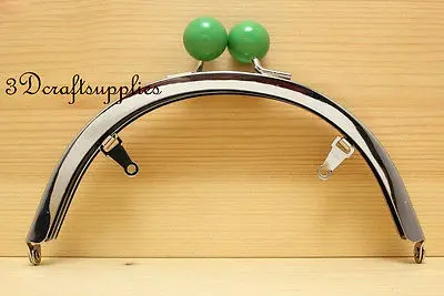 Металлическая рамка для кошелька клей на застежке Полукруглая никель серебро 6