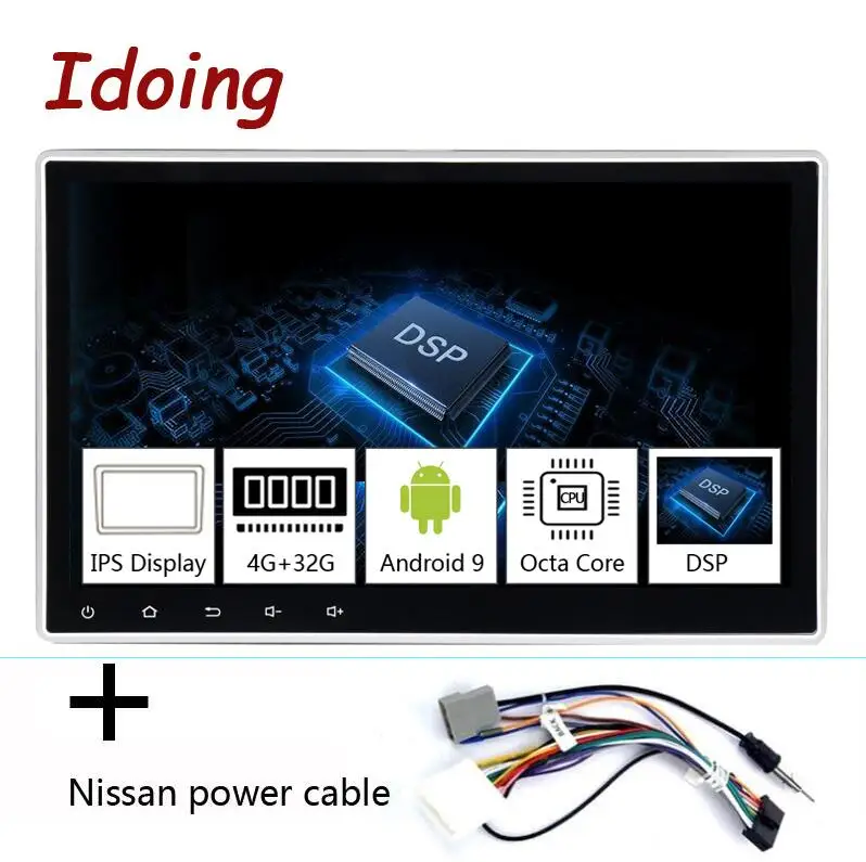 nissan power cable Idoing 1Din 10," PX5 4G+ 64G Восьмиядерный Универсальный Автомобильный gps DSP радио плеер Android 9,0 ips экран навигация Мультимедиа Bluetooth - Цвет: nissan power cable