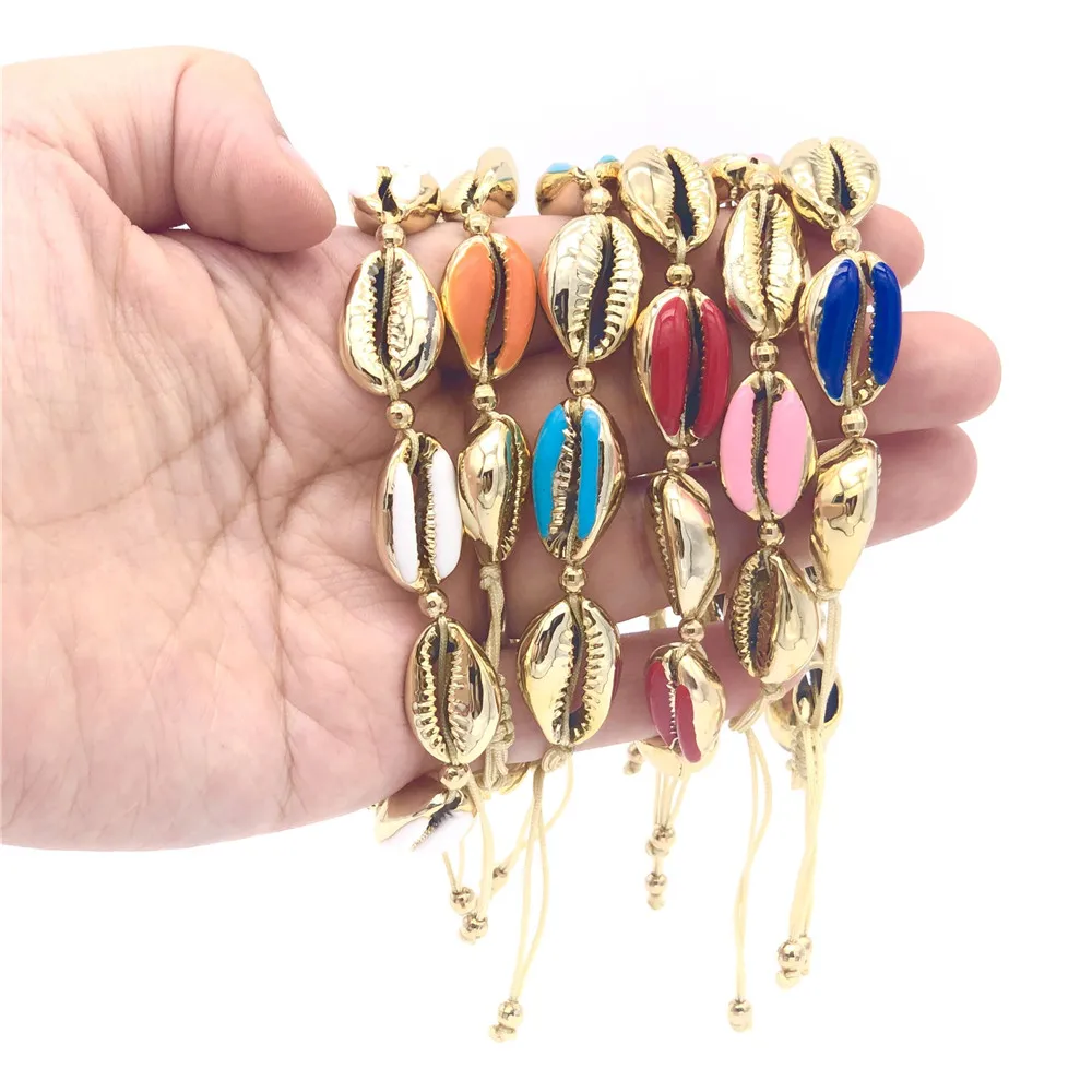 Go2boho Puka Shell браслет женские летние пляжные браслеты ювелирные изделия богемные модные Insta Pulseras Mujer золотые пластины натуральная оболочка