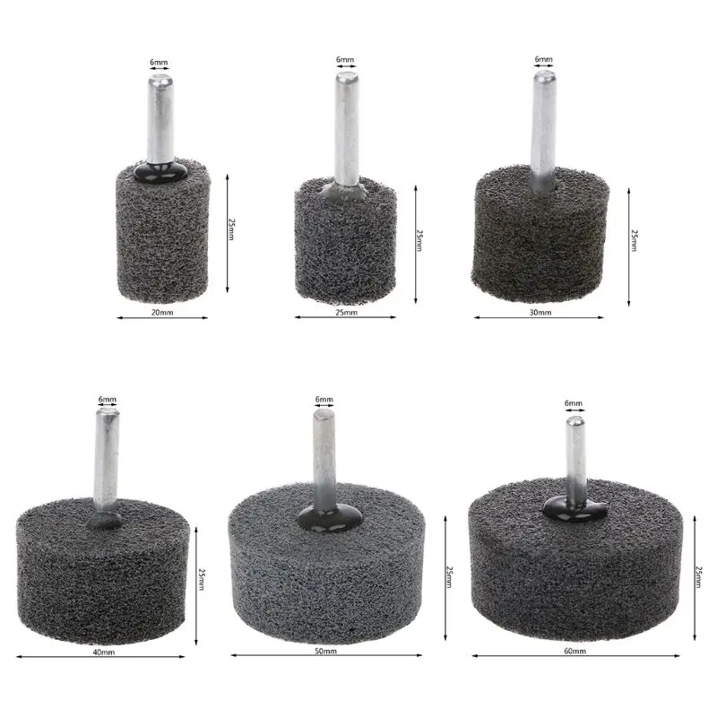 

6mm Shank Fiber Nylon Special Mounted Point Grinding Head For Mould Finish Polishing Grinder Rotary Tools