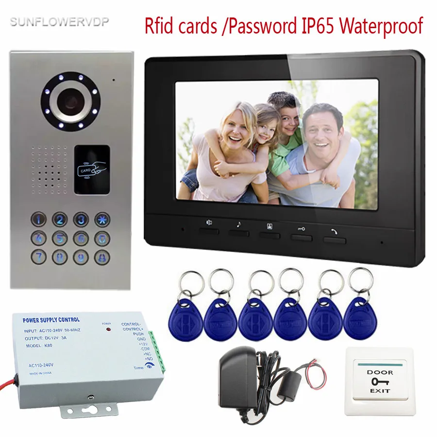 Sunflowervdp RFID Брелки Видеодомофоны для частного дома IP65 Водонепроницаемый Дверные