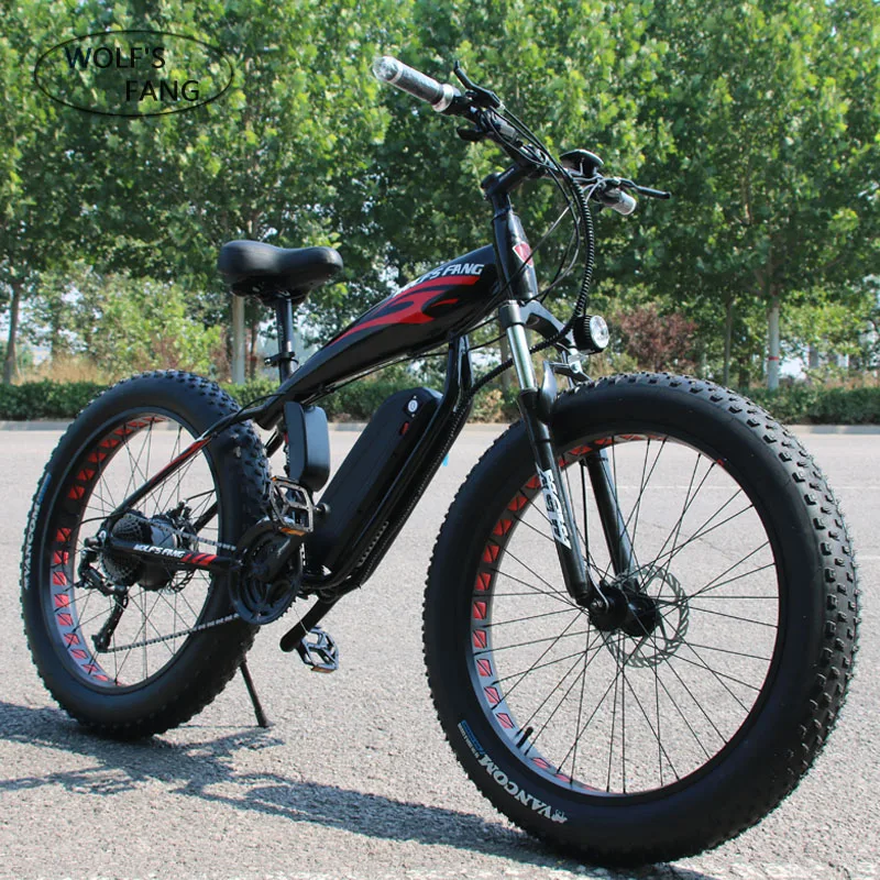 Wolf's fang горный велосипед электрический 48v500w12/10Ah2 7/21speed26x4.0мощный Электрический