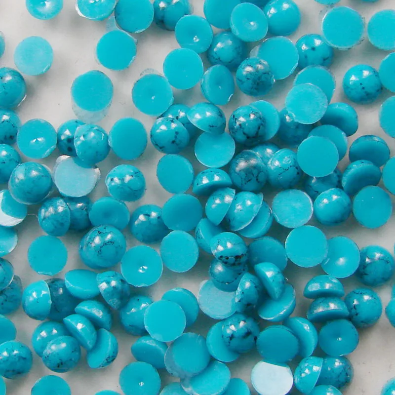 

5000pcs Blue Half Round 3mm/4mm/5mm Turquoise Gems Beads For Scrapbooking Craft Sewing Decoration Nail Art Jewelry Making