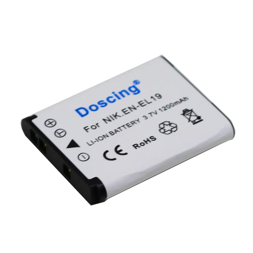 Doscing 3 шт. 1200 мАч 7 в фотоаккумулятор для Nikon S2500 S3100 S4100 EN EL19|Цифровые аккумуляторы| |