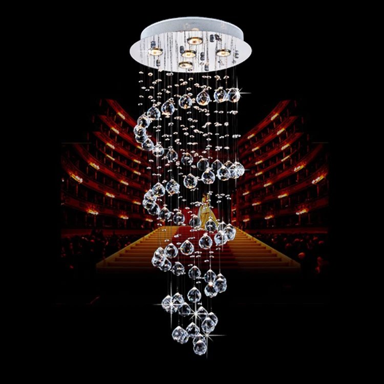 値段 スパイラルロマンチックなクリスタル K9 照明ペンダント現代の Led ランプ 5 ライト 110-220 ボルトホテル豪華なヴィラのリビングルームペンダントランプ