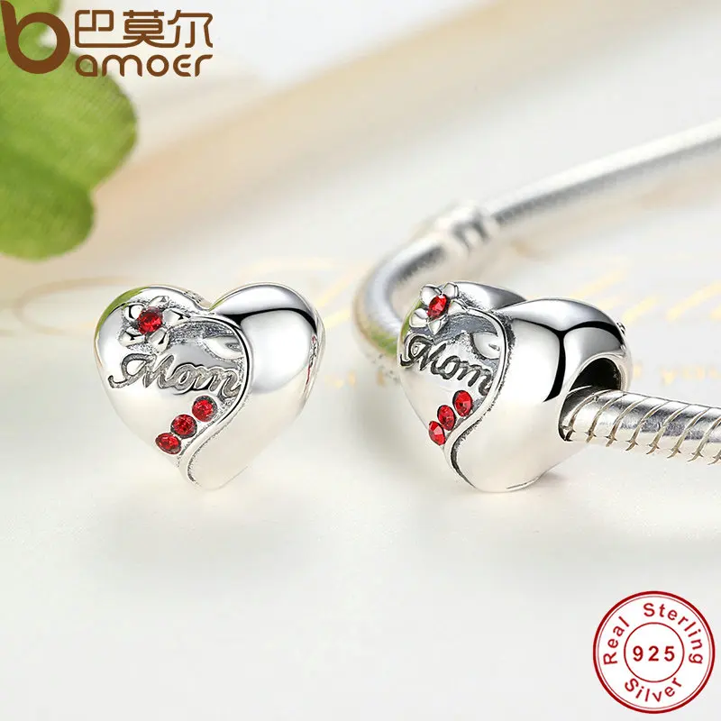 Подвеска в виде красного сердца для браслетов на день матери SCC004 | Украшения и