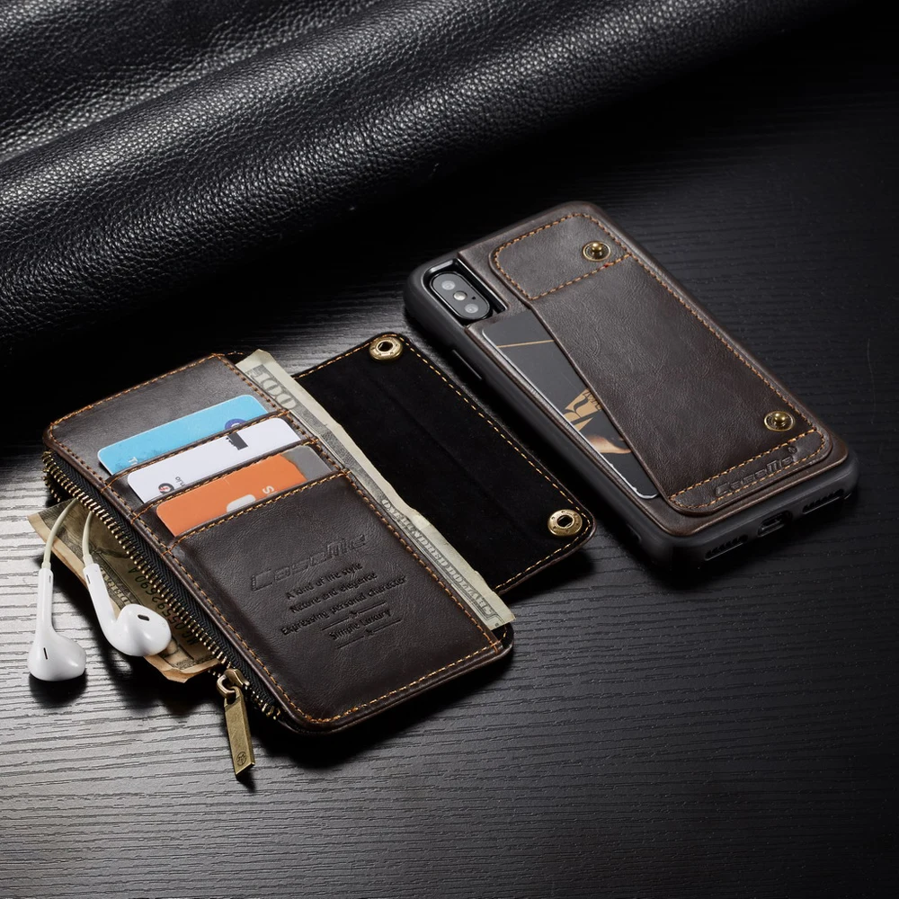 Чехол-Кошелек на молнии с отделением для карт чехол Apple iPhone XS X 10 CaseMe Роскошная