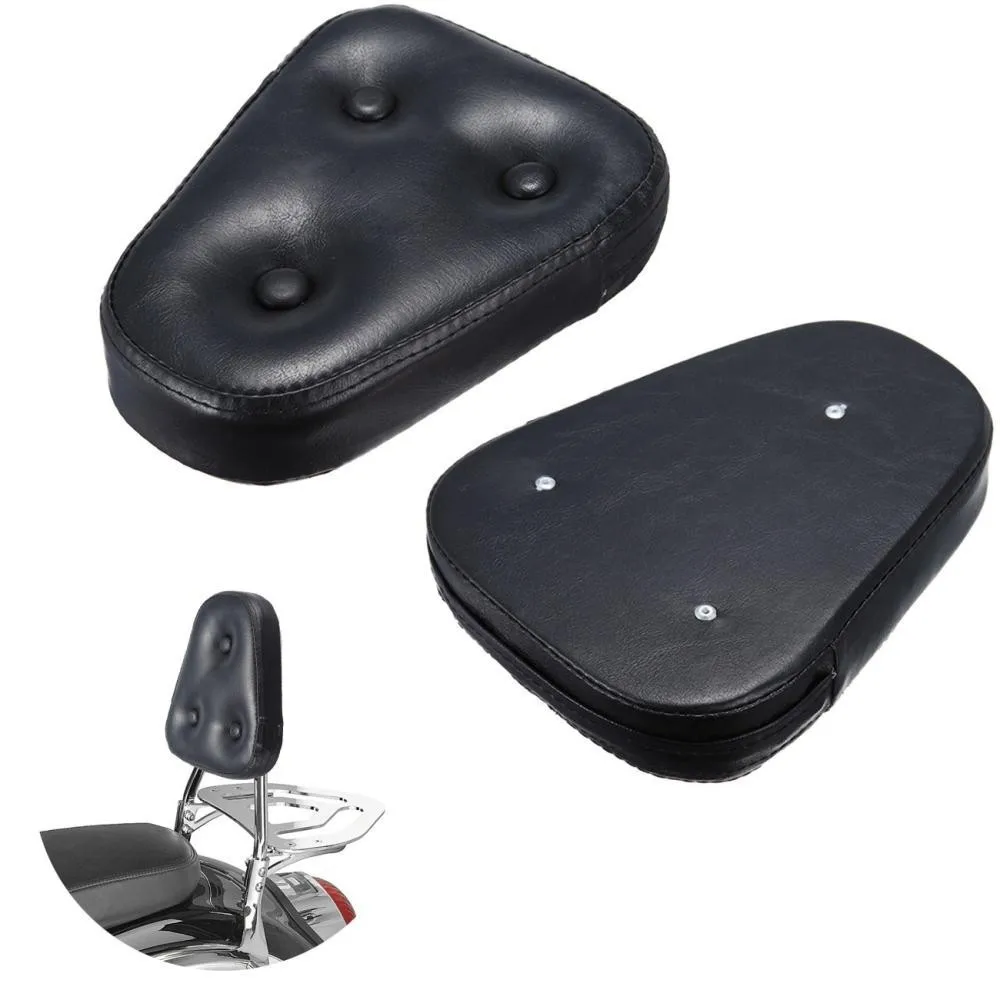 Black Triangle Backrest Pad Sissy Bar Cushion With 3 Buttons For Suzuki for Kawasaki Yamaha Honda Harley-Davidson | Автомобили и