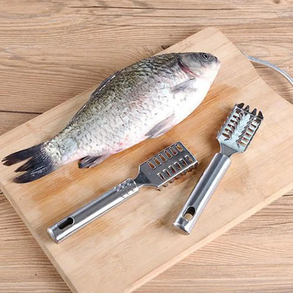 MeterMall Stainless Steel Fish Scale Remover Cleaner Scraper Kitchen Peeler Tool Scraping Scales Device Gadgets | Дом и сад