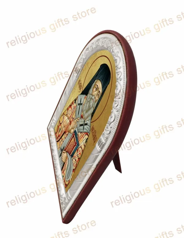 Russian icons christian catholic baptism gifts plated silver metal gold on plastic frame home decor wall art work church supply | Дом и сад