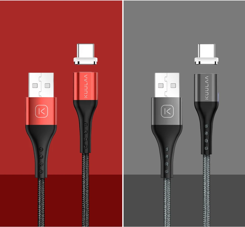 KUULAA Магнитный кабель type-C USB Быстрая Зарядка адаптер для samsung Xiaomi Mi 8 9 huawei зарядное устройство магнит type C зарядка USB C шнур