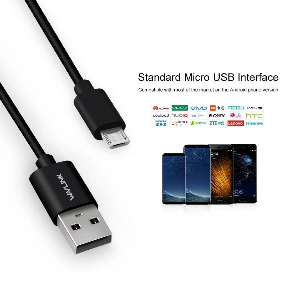 Wavlink USB Cable Chager Charging Cord Sync Data Adapter High Quality HTC 3.3ft/1m for Computer Laptop Android Tablets |