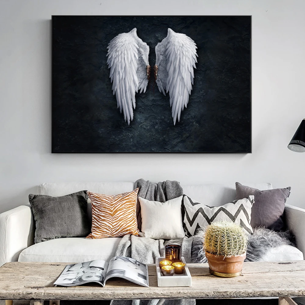 

Modern Angel Wings Wall Posters And Prints Abstract Angel Feather Pop Art Canvas Home Decor Pictures For Living Room Cuadros