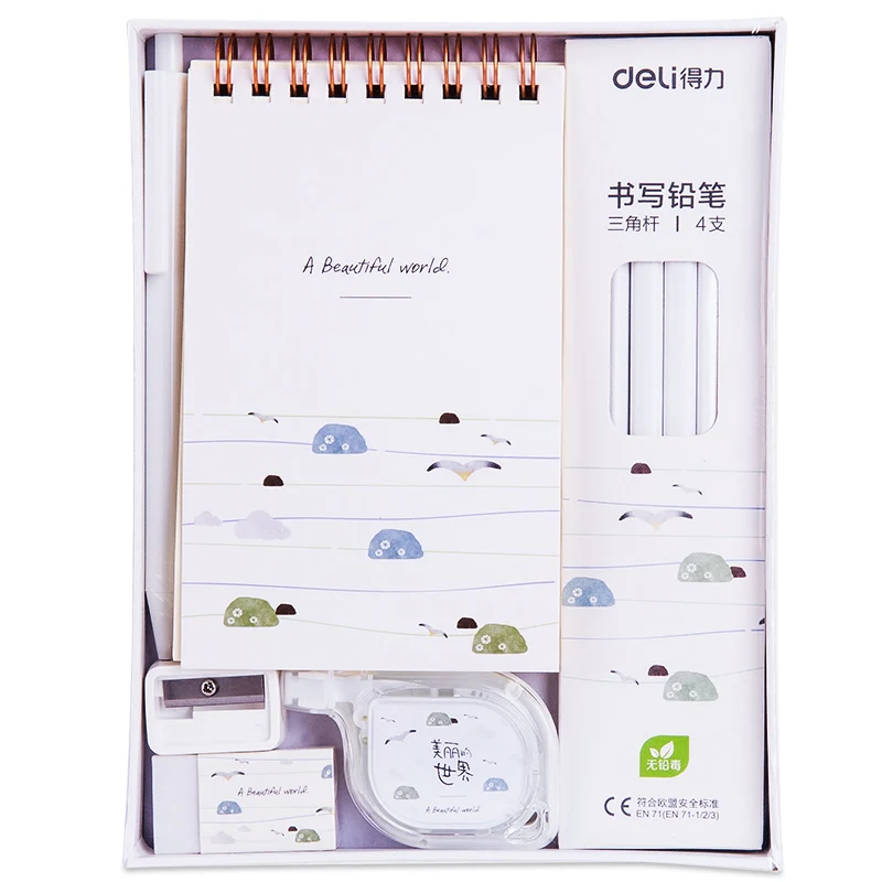 

Deli School Stationery Pencil Writing Box Set Escolar Stationary Set Kids School Set Stationeries Set Kids Stationary