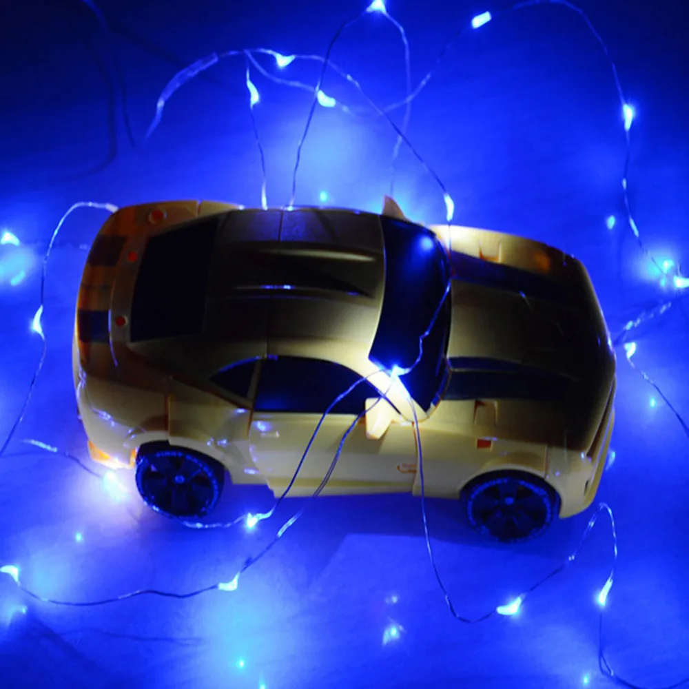 Сделай сам Свадебная вечеринка 3 м 30LED кнопка на батарейках серебряная медная