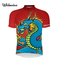 widewins loong men summer short sleeve cycling jersey mtb bike bicycle racing shirt full zipper clothing chinese dragon red 5306