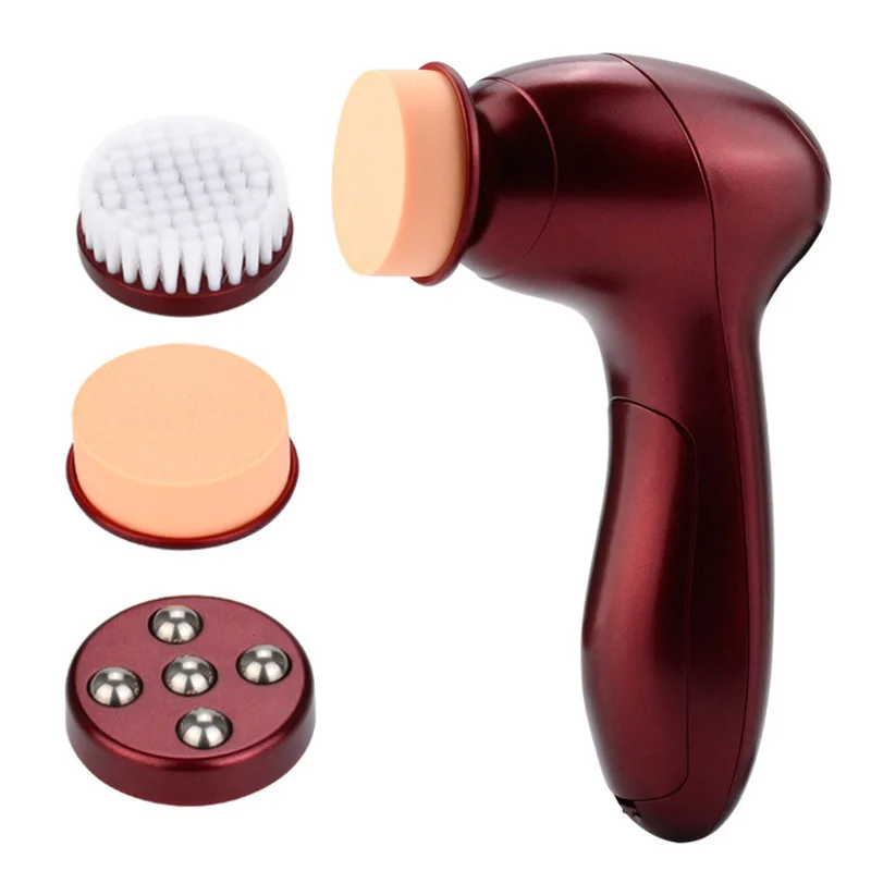 

3 in 1 Electric Wash Face Brush Facial Washing Machine With Replace Heads Skin Pore Cleaner Massage Mini Beauty Massager Brush