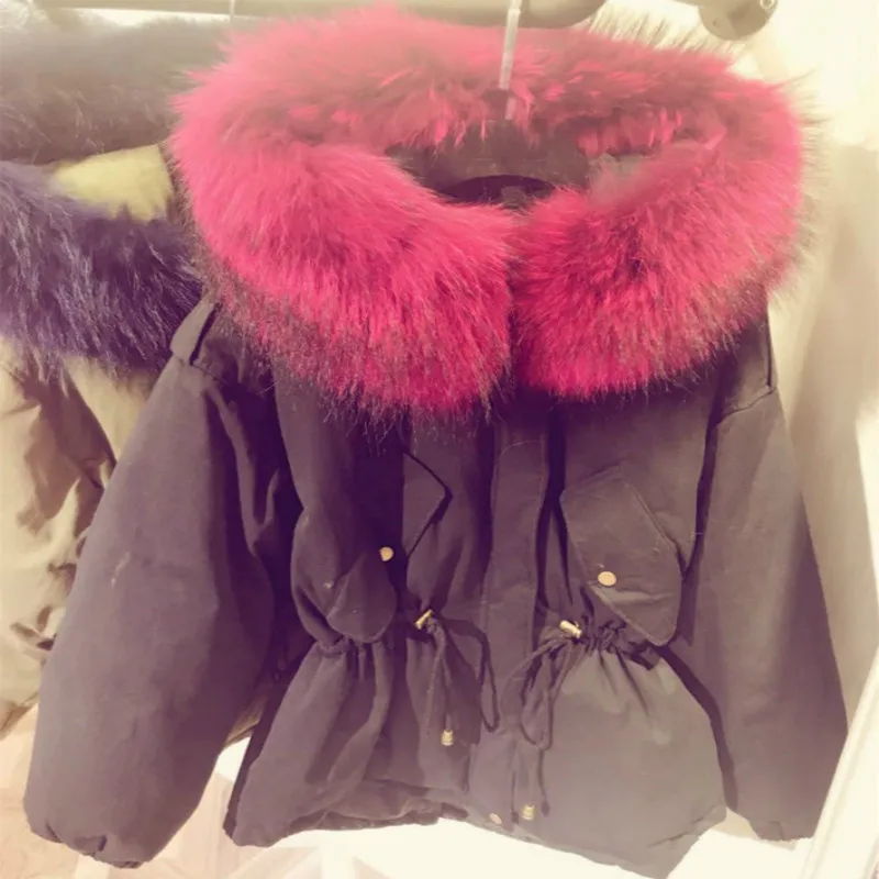 2017 Fur Winter Jacket Women White Duck Parka Jackets Natural Raccoon Collar Female Coat Parkas icebear B095 | Женская одежда