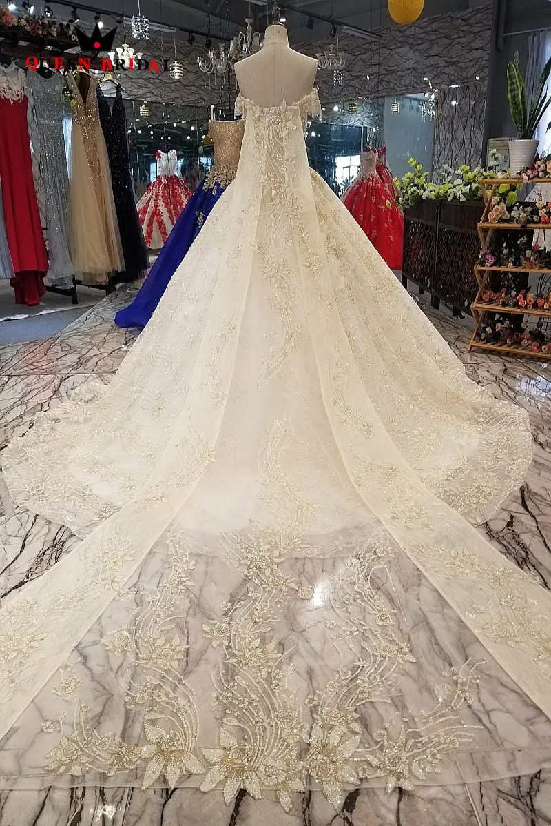 Новое поступление Бальное кружевное свадебное платье vestido de noiva роскошная