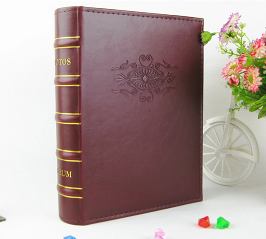 

Pu Leather Vintage Photo Album for 200 Photos of 6 Inch 4D Family /Wedding / Graduation /birthday Gift Photo Album