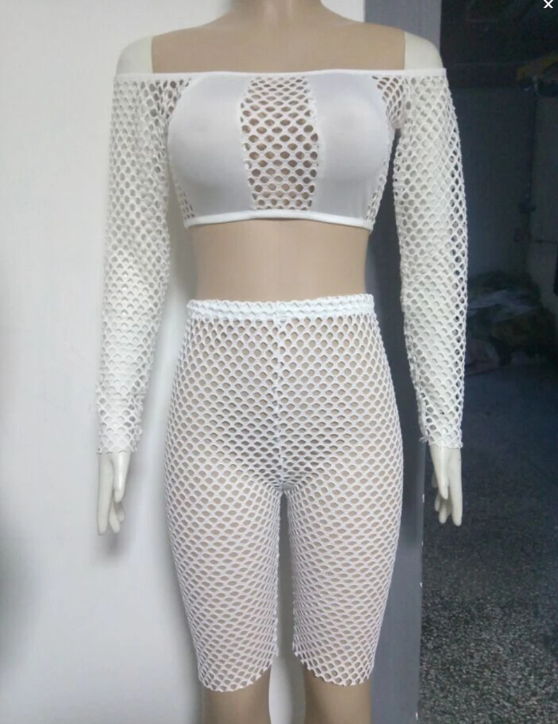 Модный женский однотонный сетчатый облегающий комплект THEFOUND топ пуш-ап + ажурные