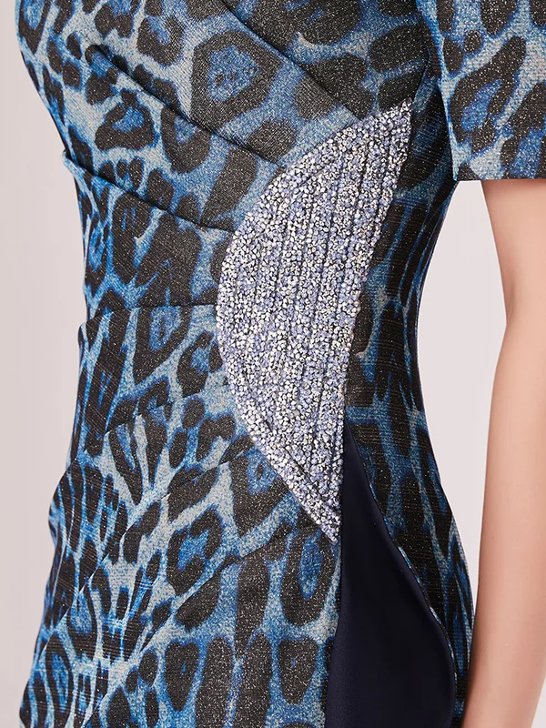 Женское платье-Русалка с леопардовым принтом элегантное облегающее платье