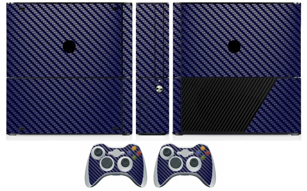 Синяя виниловая наклейка из углеродного волокна защитная пленка для Microsoft Xbox 360 E