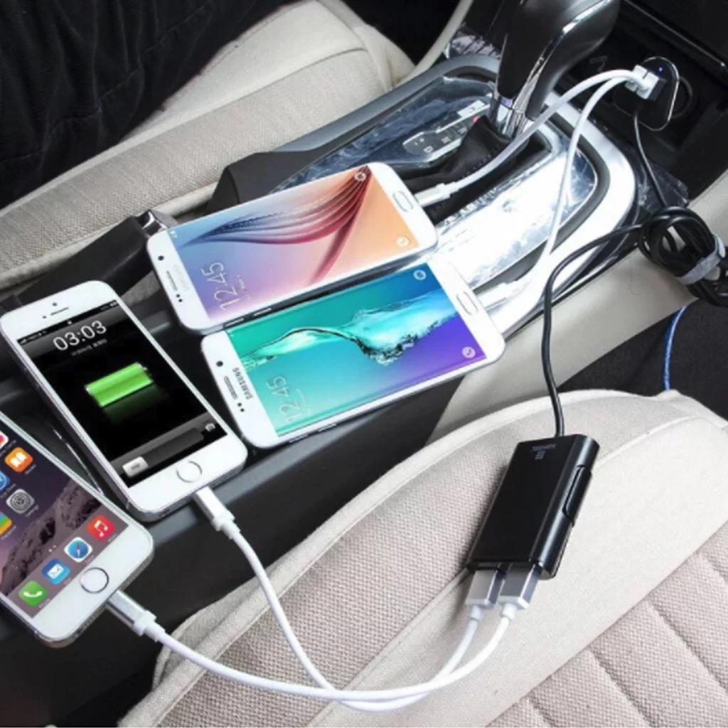 4 порта QC3.0 + 2.4A 3.1A USB Автомобильное зарядное устройство Универсальный Быстрый
