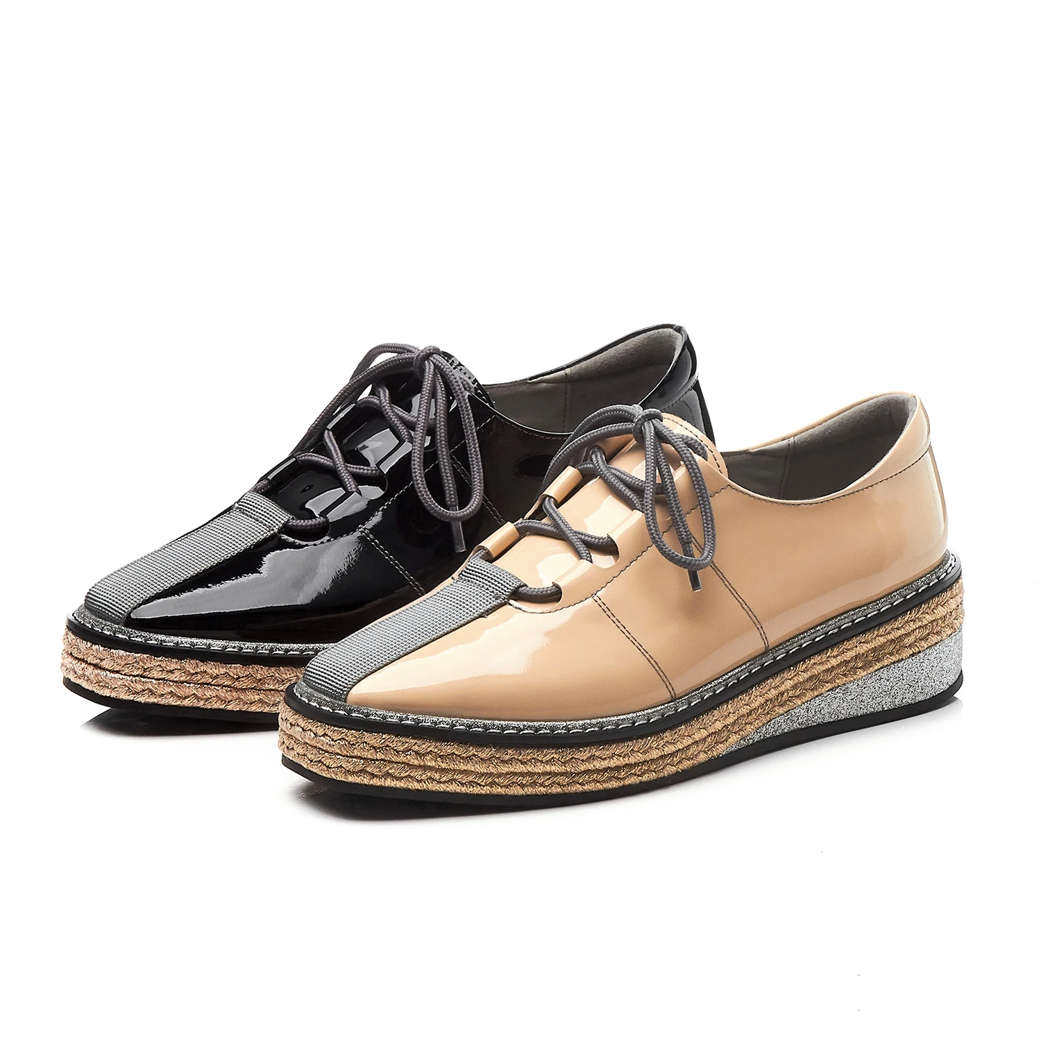 Женские туфли лодочки модные на платформе и высоком каблуке со шнуровкой