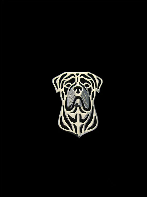 Trendy Bull Mastiff dog brooches and pins plated silver fashion jewelry hand of king | Украшения и аксессуары