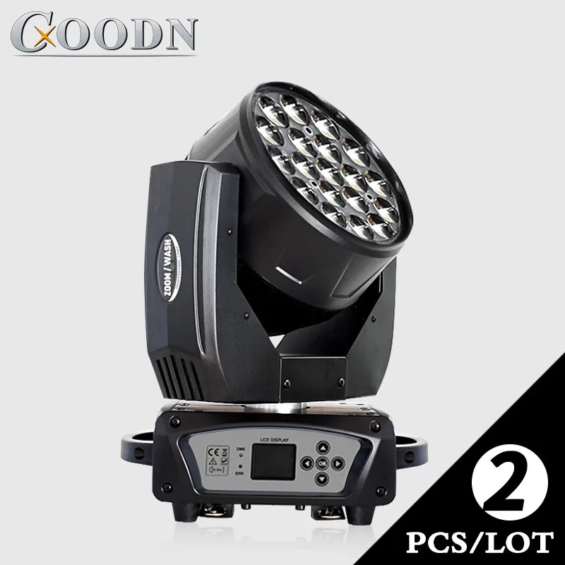 Светодиодный свет Zoom 19X15 W RGBW цвета DMX сценические движущиеся головки мыть DJ(2 шт/лот