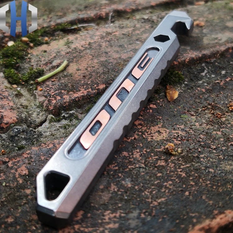 Лом титановый сплав EDC Многофункциональный брелок с открывалкой для бутылок ключ Отвертка наружное оборудование инструменты для самозащиты